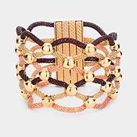 Lattice Metal Mesh Ball Magnetic Bracelet