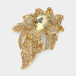 Floral Crystal Pave Bouquet Brooch / Pendant