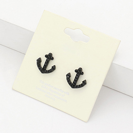 Crystal Pave Anchor Stud Earrings