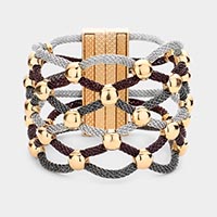 Lattice Metal Mesh Ball Magnetic Bracelet