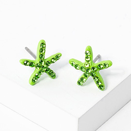 Crystal Paved Starfish Stud Earrings