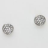 Crystal Disk Stud Post Earrings