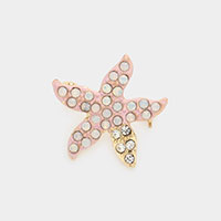 Opal Crystal Starfish Pin Brooch