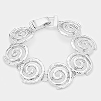 Hammered Swirl Metal Magnetic Bracelet