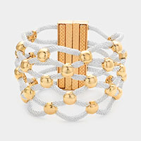 Lattice Metal Mesh Ball Magnetic Bracelet