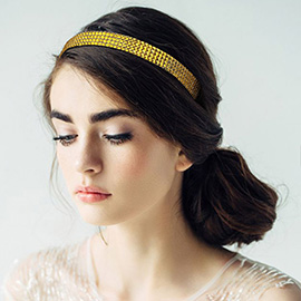 4-Row Bling Square Stone Stretch Headband