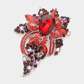 Floral Crystal Pave Bouquet Brooch / Pendant