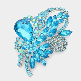 Glass Crystal Bouquet Brooch / Pendant