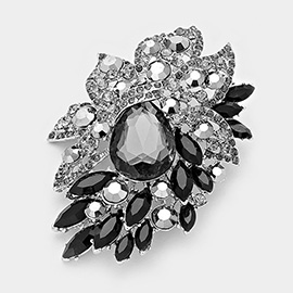 Crystal Rhinestone Petal Brooch / Pendant