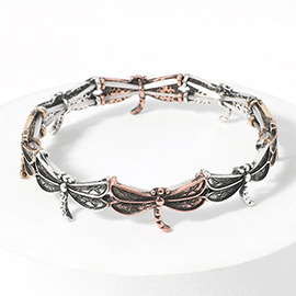 Vintage Metal Dragonfly Stretch Bracelet