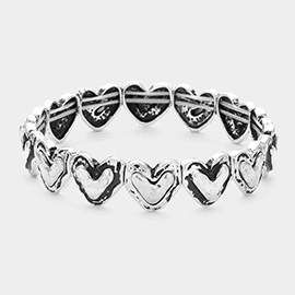 Metal heart stretch bracelet