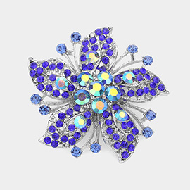 Crystal Rhinestone Flower Pin Brooch