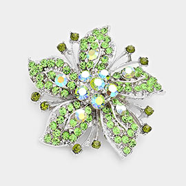 Crystal Rhinestone Flower Pin Brooch