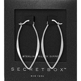 SECRET BOX_Sterling Silver Dipped Metal Hoop Pin Catch Earrings