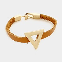 Geo hoop & faux leather bracelet