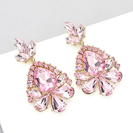 Marquise Crystal Statement Evening Earrings