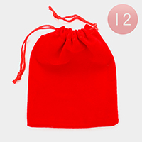 12PCS - Solid Velvet Drawstring Gift Bags