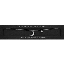 SECRET BOX_Sterling Silver Dipped CZ Moon North Star Necklace