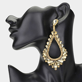 Oversized Cut Out Teardrop Cluster Vine Evening Earrings