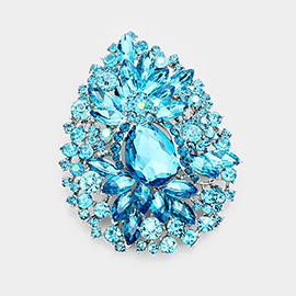 Crystal Rhinestone Teardrop Bouquet Brooch