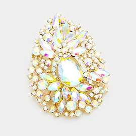 Crystal Rhinestone Teardrop Bouquet Brooch