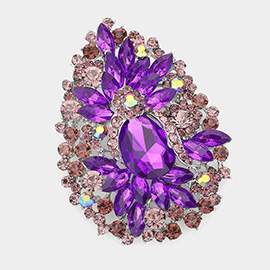 Crystal Rhinestone Teardrop Bouquet Pin Brooch