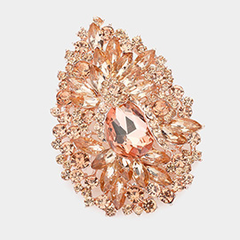 Crystal Rhinestone Teardrop Bouquet Pin Brooch