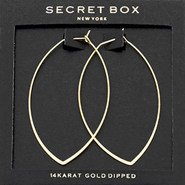 SECRET BOX_14K Gold Dipped Metal Oval Hoop Earrings