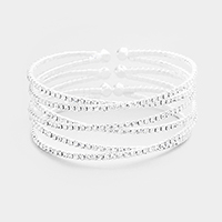 Crisscross Rhinestone Pave Cuff Bracelet