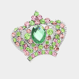 Pave Crystal Crown Pin Brooch