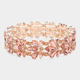 Floral Crystal Stretch Evening Bracelet