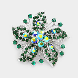 Crystal Rhinestone Flower Pin Brooch