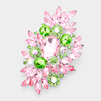 Glass Crystal Bouquet Pin Brooch