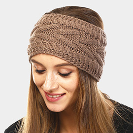 Solid Cable Knit Earmuff Headband