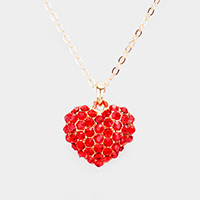 Crystal Pave Heart Pendant Necklace