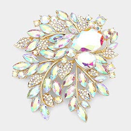 Floral Crystal Rhinestone Bouquet Brooch / Pendant