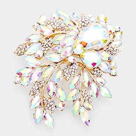 Floral Crystal Rhinestone Bouquet Brooch / Pendant