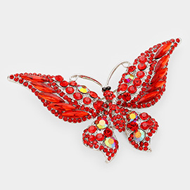 Glass Crystal Butterfly Pin Brooch