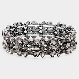 Floral Crystal Stretch Evening Bracelet