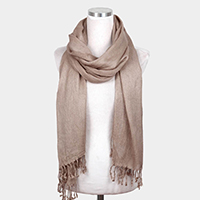 
Solid Crinkle Tassel Scarf
