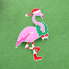 Christmas Flamingo Pin Brooch