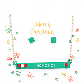 Hohoho Merry Christmas Cube Resin Pendant Necklace