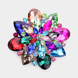 Crystal Flower Pin Brooch