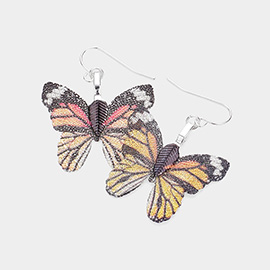 White Gold Dipped Sterling Silver Post Butterfly Earrings