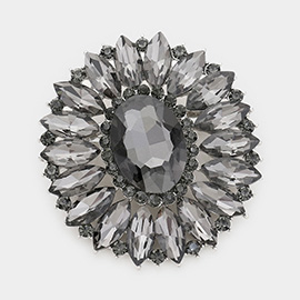 Marquise Crystal Statement Flower Pin Brooch