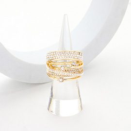 Embellished Rhinestone Pave Stretch Ring