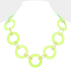 Lucite Circle Link Necklace