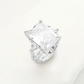 Rectangle Crystal Stretch Ring