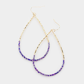 Beaded Open Teardrop Dangle Earrings