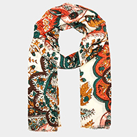 Old World Print Oblong Scarf